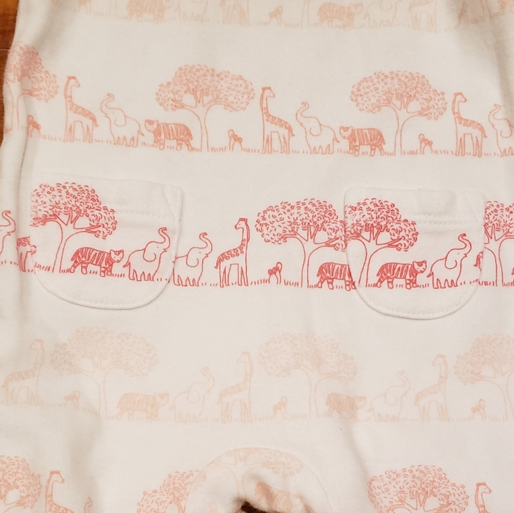 Janie and Jack EUC Newborn pink animal print one piece romper - Picture 6 of 6